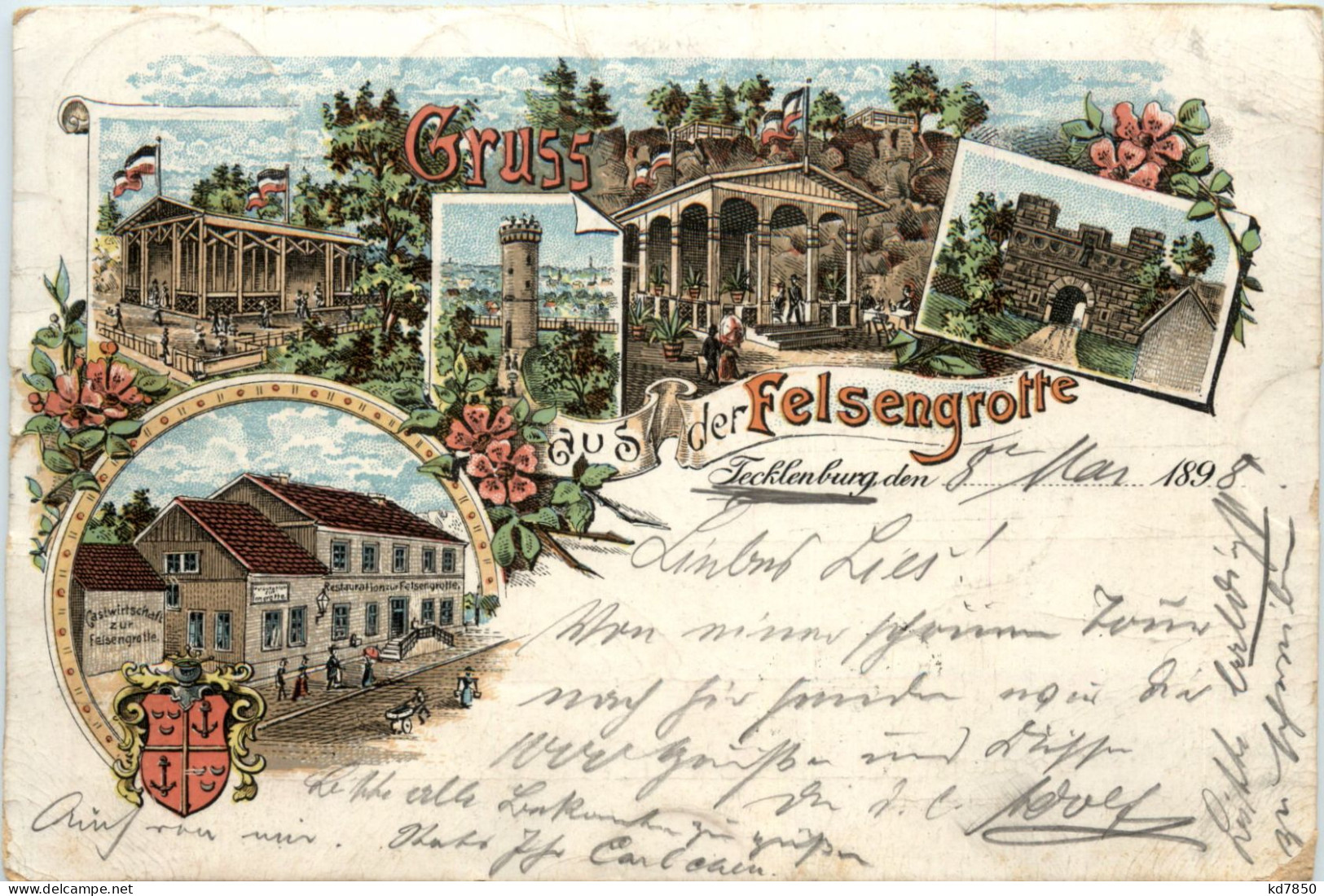 Tecklenburg - Gruss Aus Der Felsengrotte - Litho - Steinfurt