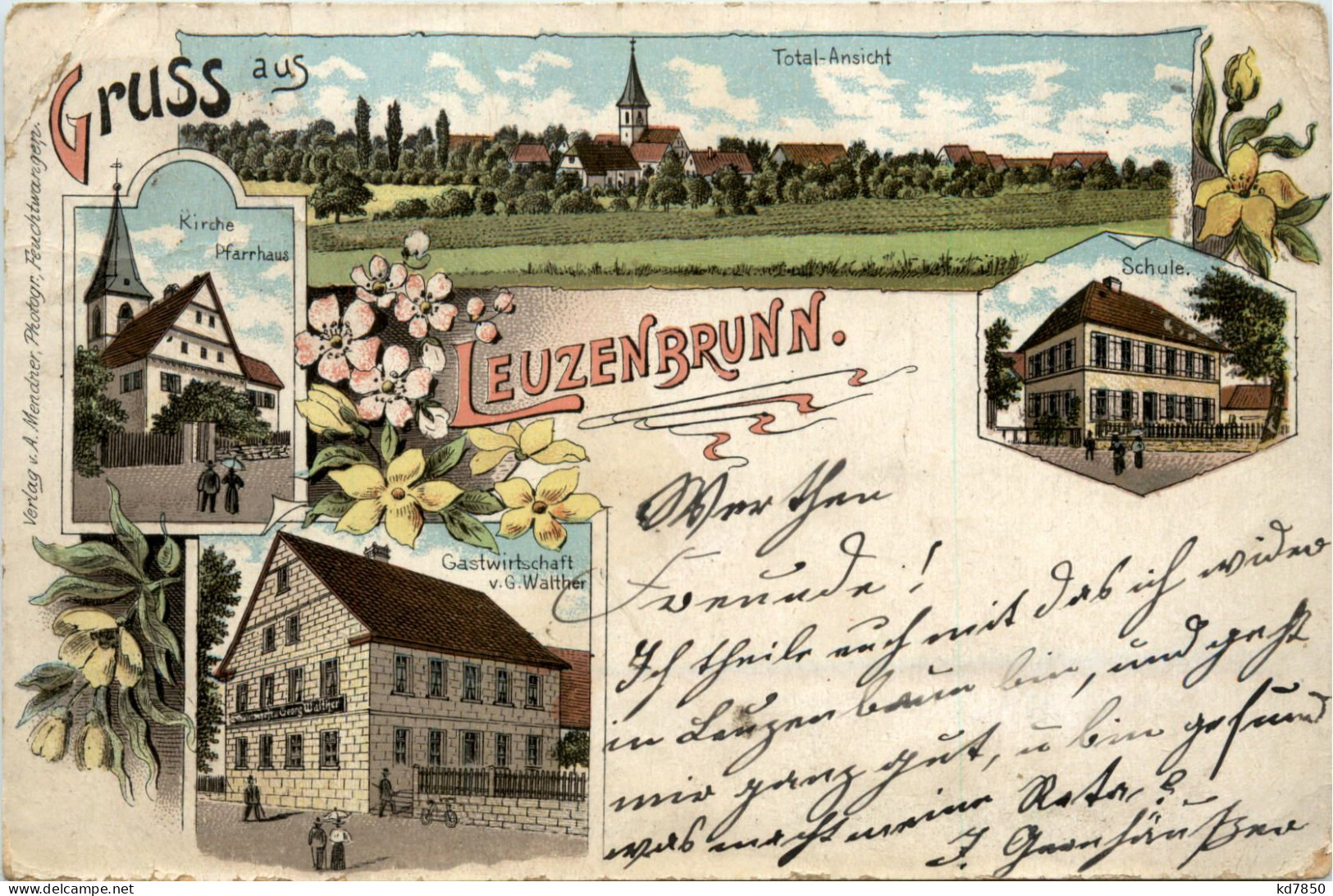 Gruss Aus Lenzenbrunn - Litho - Riedenheim - Würzburg