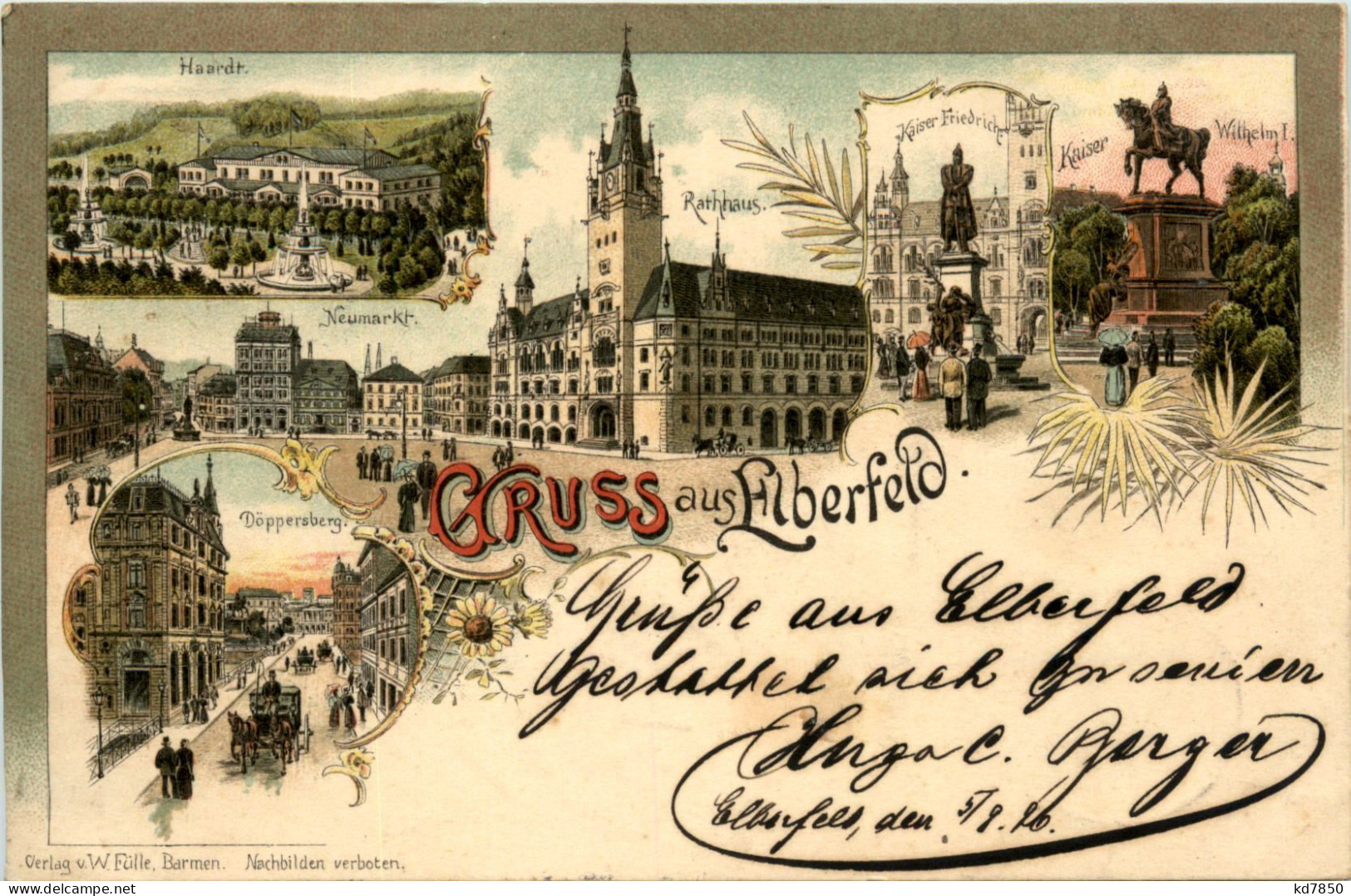 Gruss Aus Elberfeld - Litho - Wuppertal