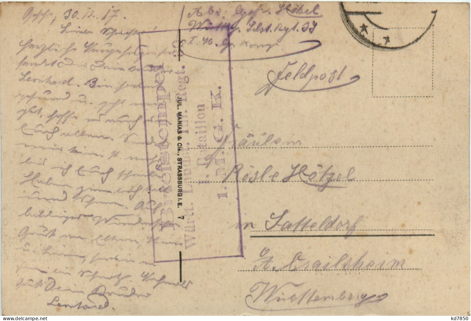 Elfringen In Lothringen - Feldpost - Bahnhof Avricourt - Otros & Sin Clasificación