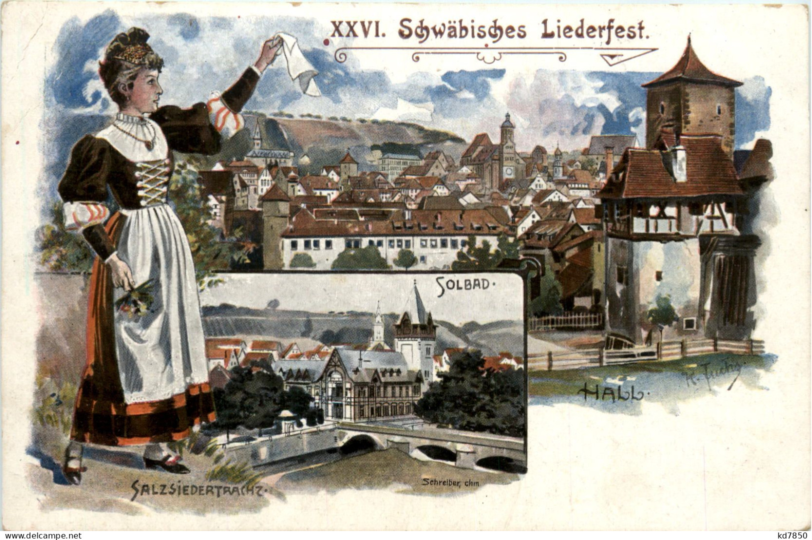 Schwäbisch-Hall - Schw. Liederfest - Privatganzsache - Litho - Schwaebisch Hall