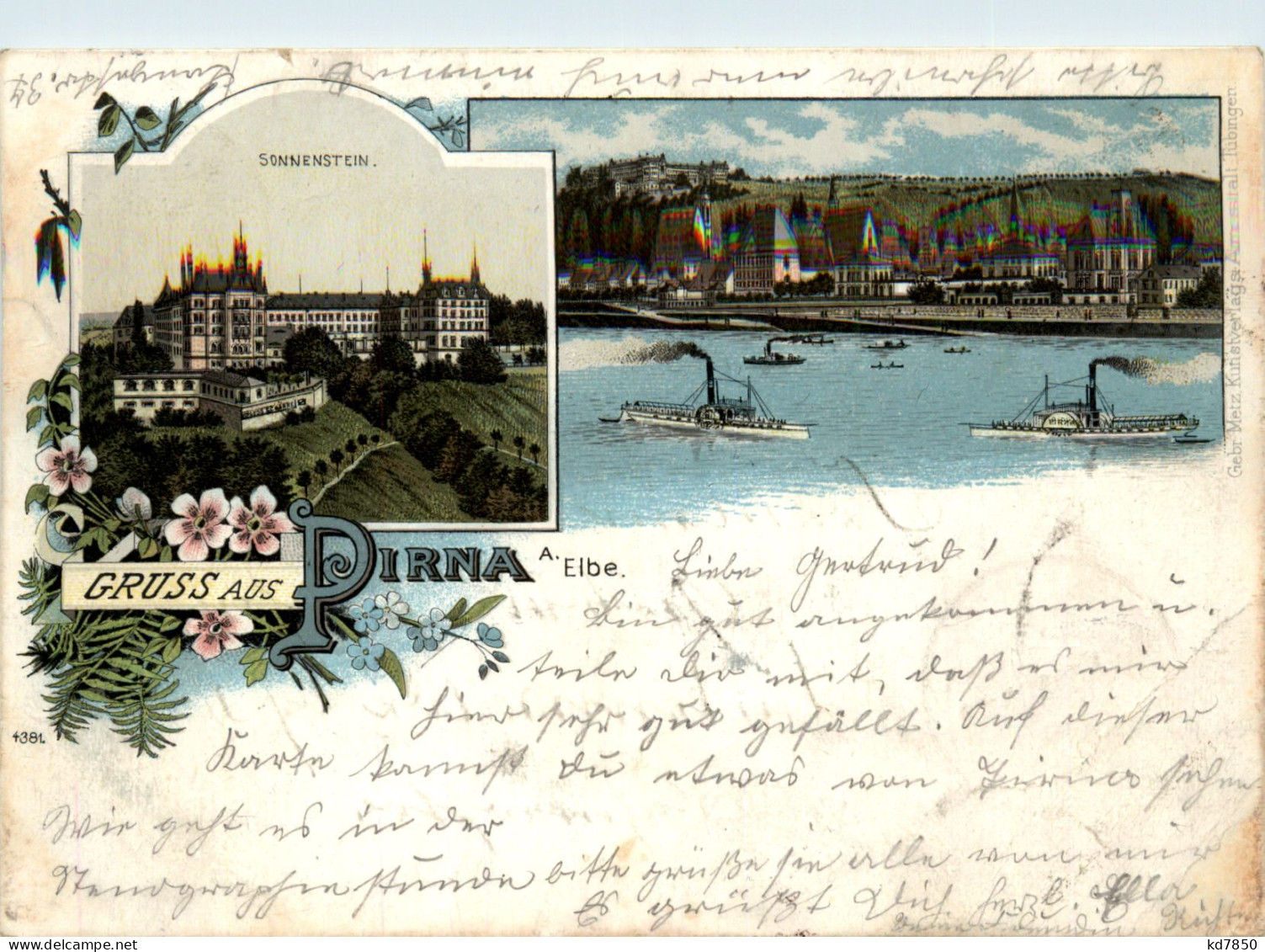 Gruss Aus Pirna - Litho - Pirna