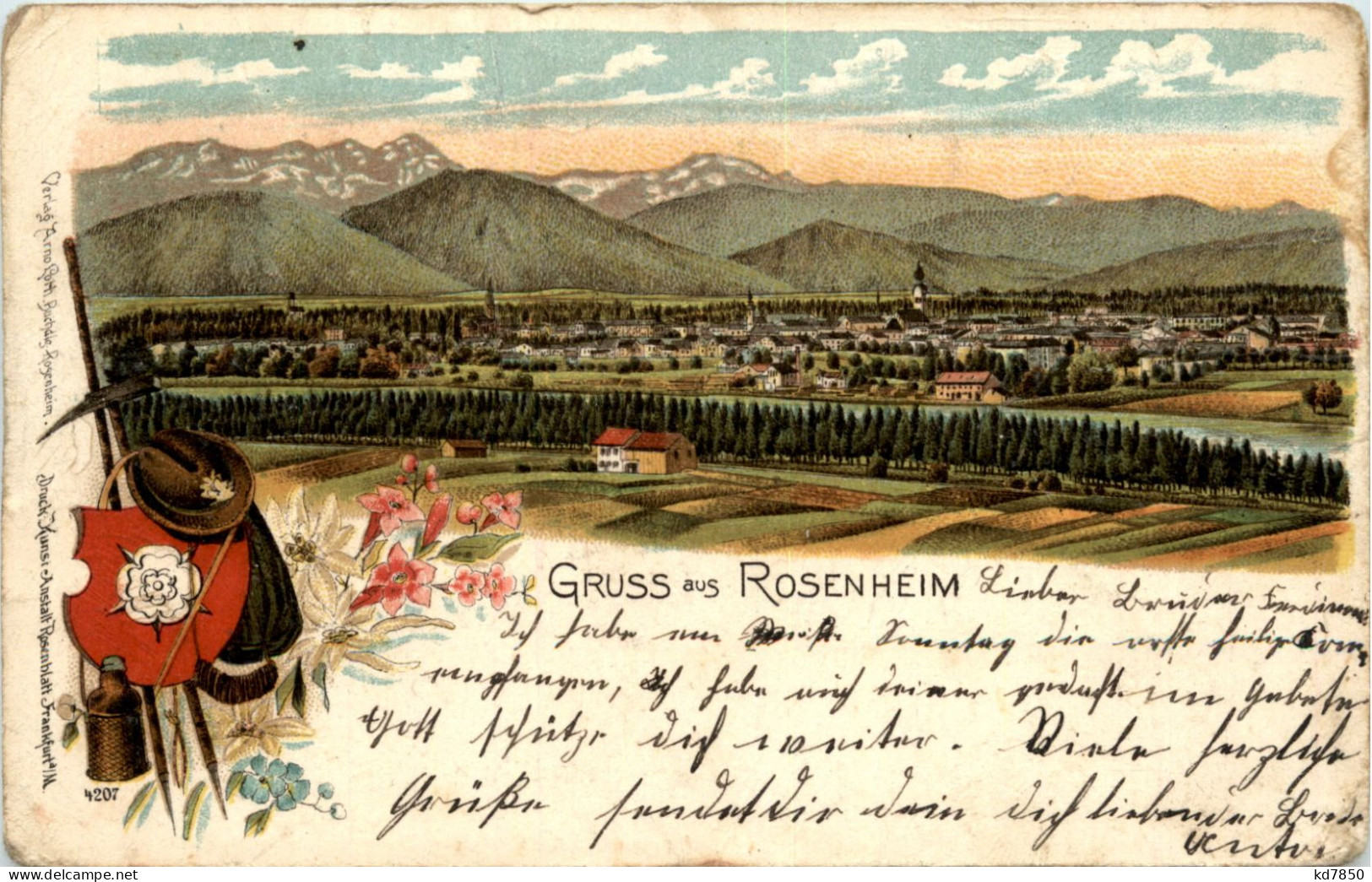 Gruss Aus Rosenheim - Litho - Rosenheim