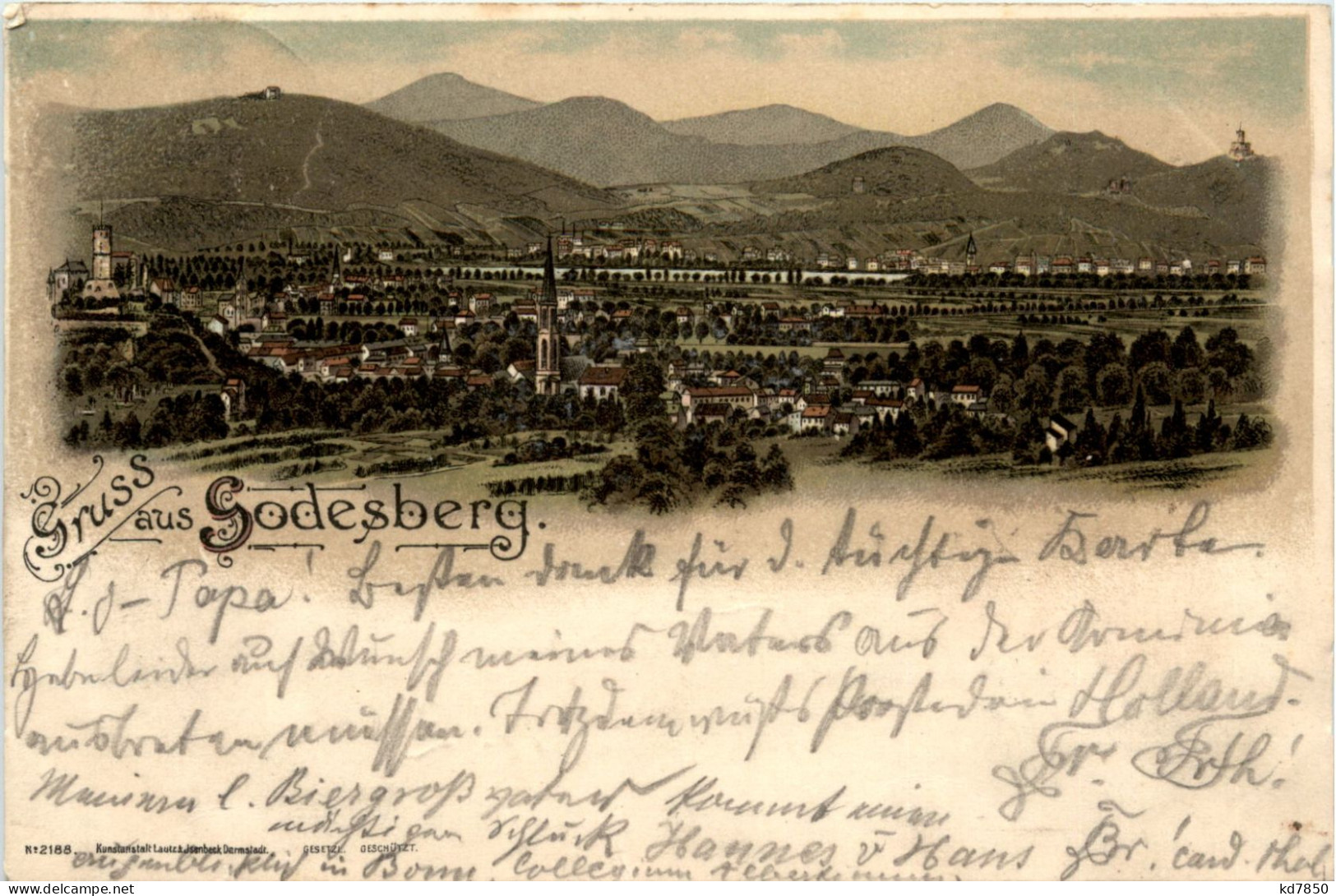 Gruss Aus Godesberg - Litho - Bonn