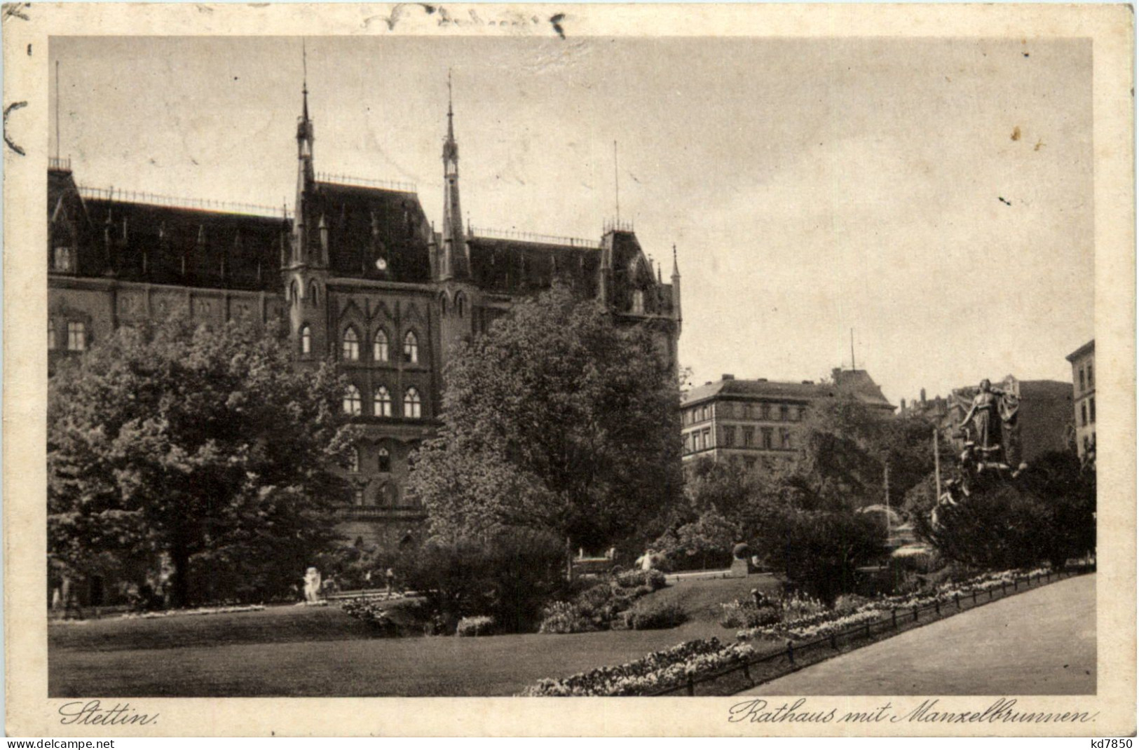 Stettin - Rathaus Mit Manzelbrunnen - Pommern