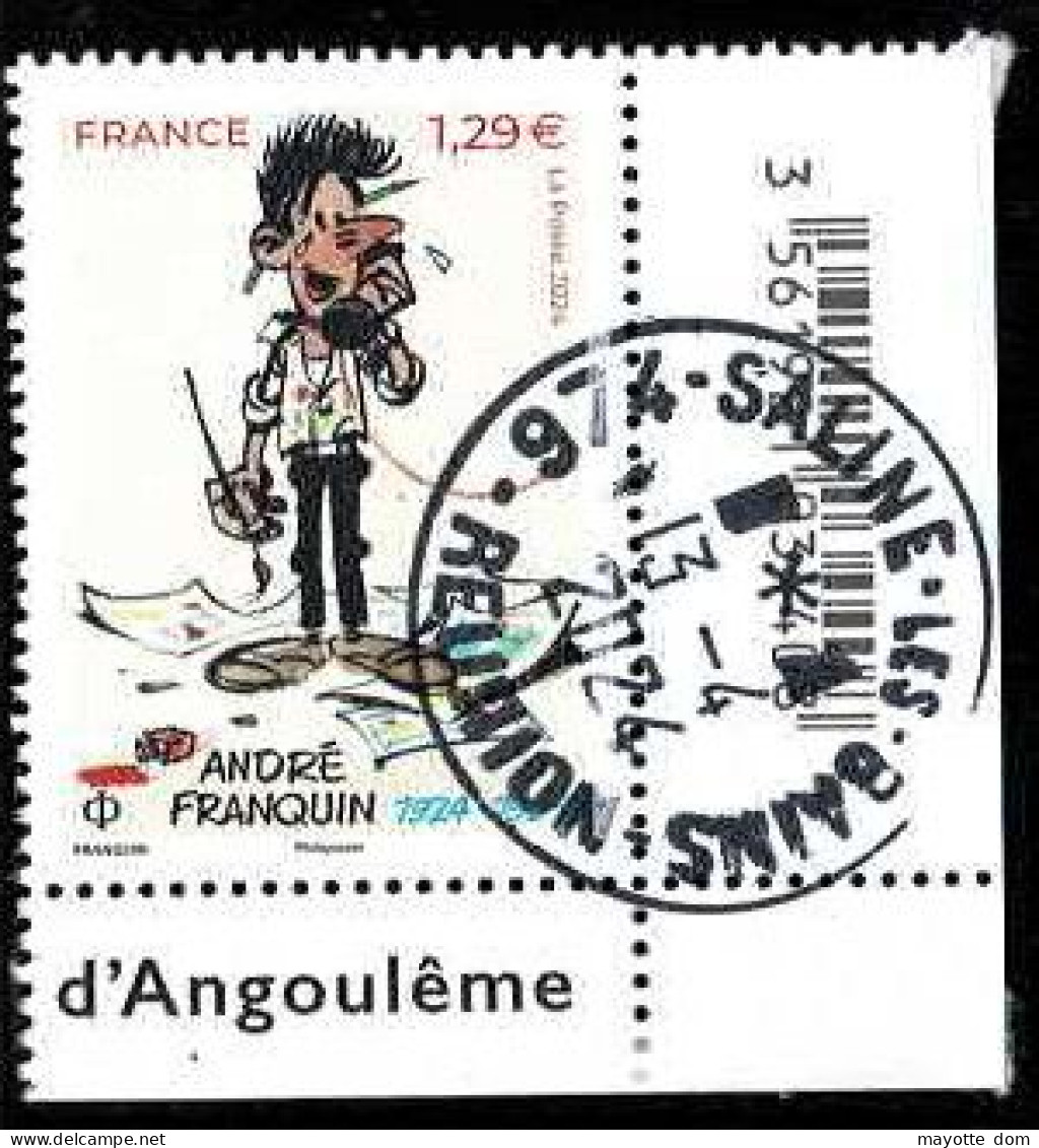 FRANCE 2024 Franquin Comics BD Oblitere REUNION Cachet Rond - Usados