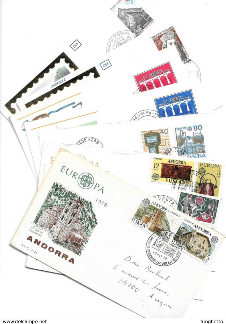 Lotto Di  8 BUSTE FDC - EUROPA CEPT POSTEUROP Anni 1976-1984 Di  Andorra - Belgio - Svizzera - Other & Unclassified