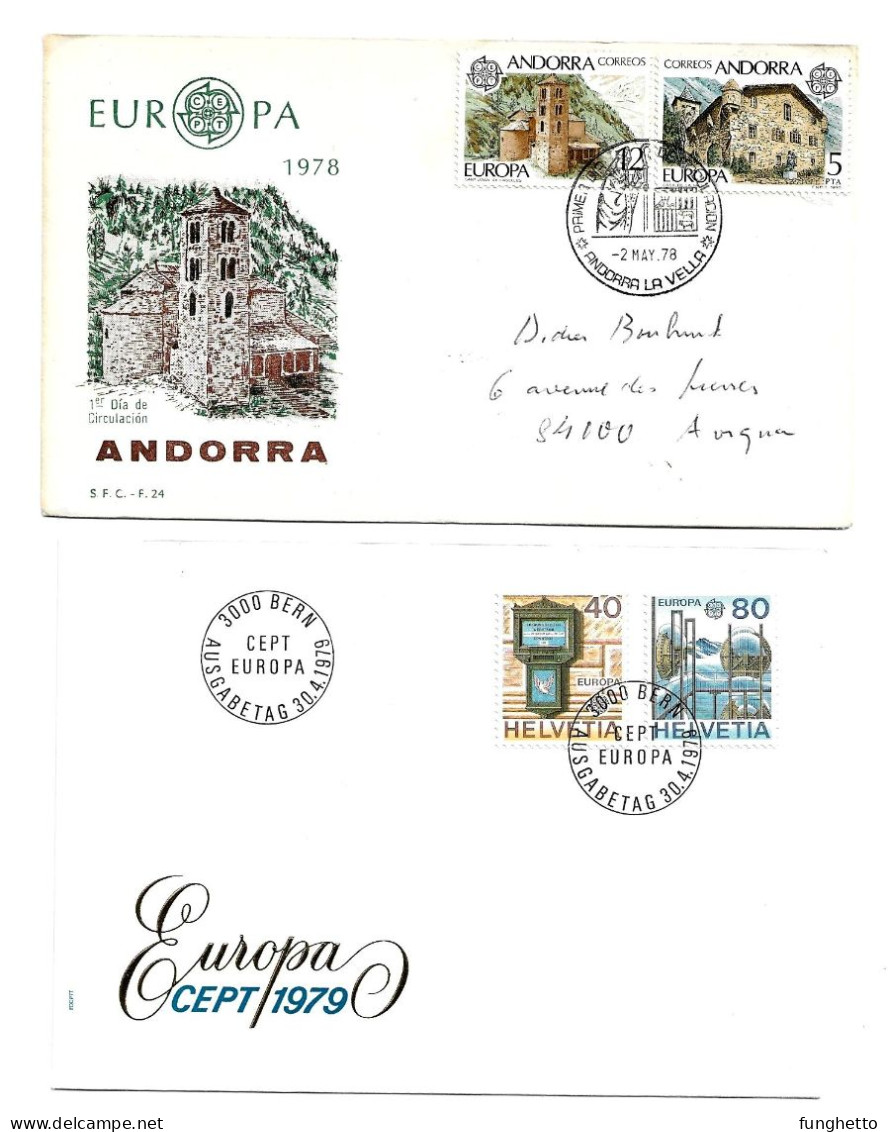 Lotto Di  8 BUSTE FDC - EUROPA CEPT POSTEUROP Anni 1976-1984 Di  Andorra - Belgio - Svizzera - Autres & Non Classés