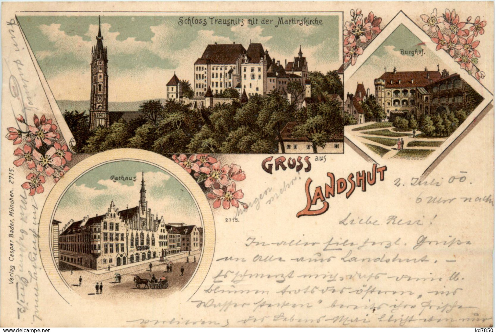 Gruss Aus Landshut - Litho - Landshut