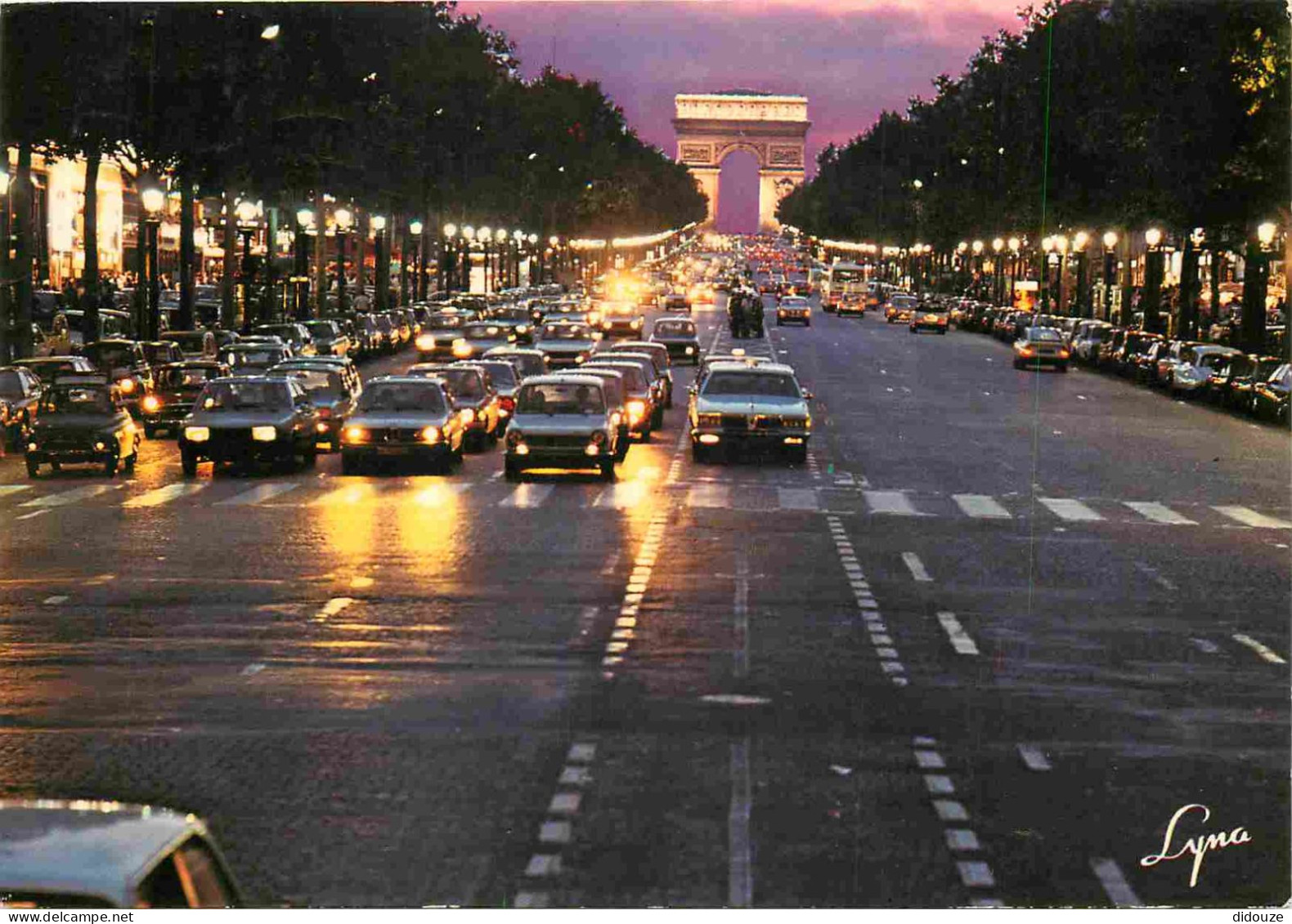 75 - Paris - Avenue Des Champs Elyséees - Arc De Triomphe - Vue De Nuit - Automobiles - CPM - Voir Scans Recto-Verso - Champs-Elysées