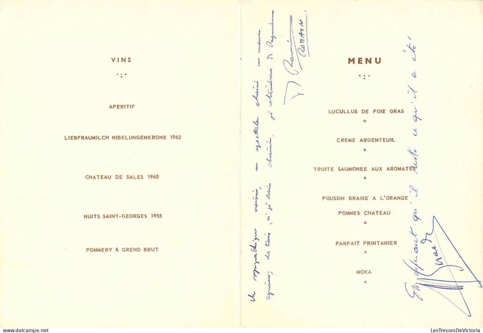 Menus Club Des Millionnaires De La Royale Belge - 27 Mars 1965 - Banquet Annuel - Dédicace Des Membres - Menus