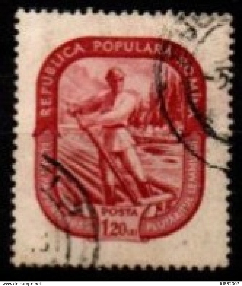 ROUMANIE    -   1955  .  Y&T N° 1372 Oblitéré.  Flottage Du Bois - Used Stamps