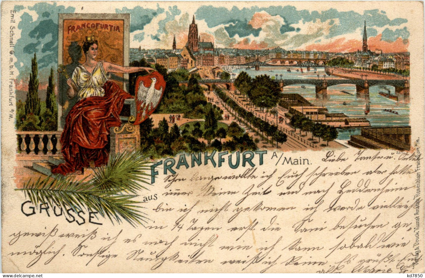 Gruss Aus Frankfurt - Litho - Frankfurt A. Main