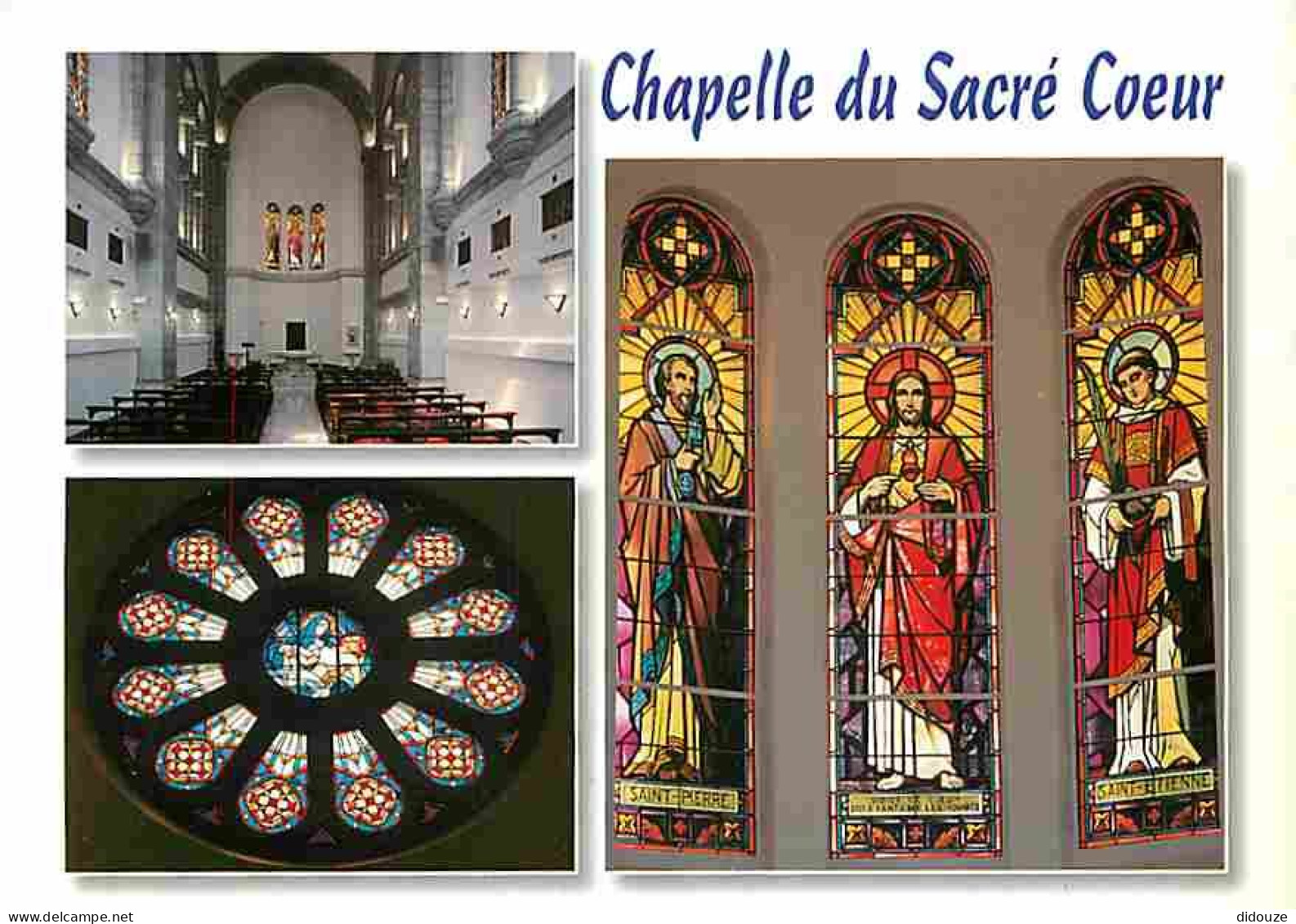 Art - Vitraux Religieux - Chapelle Du Sacré Coeur - Multivues - CPM - Voir Scans Recto-Verso - Gemälde, Glasmalereien & Statuen