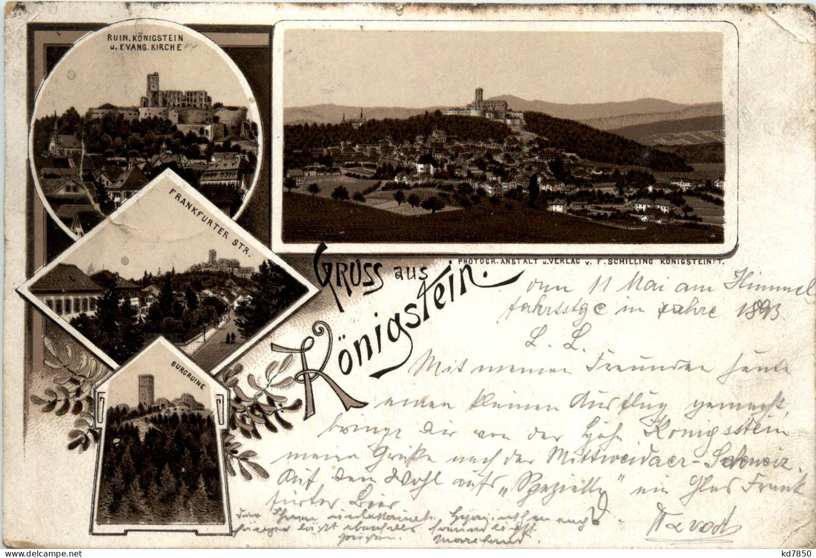 Gruss Aus Königstein . Vorläufer 1893 - Koenigstein