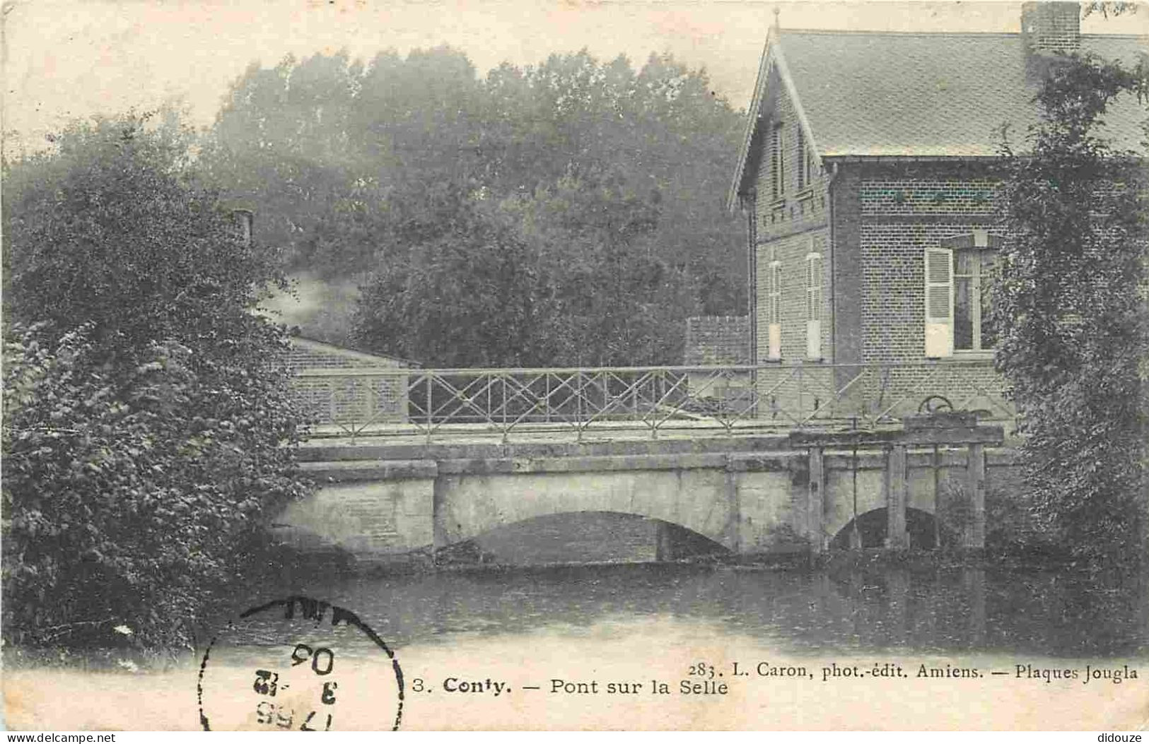 80 - Conty - Pont Sur La Selle - CPA - Oblitération Vagues St Omer En Chaussée à Amiens De 1906 - Voir Scans Recto-Verso - Conty