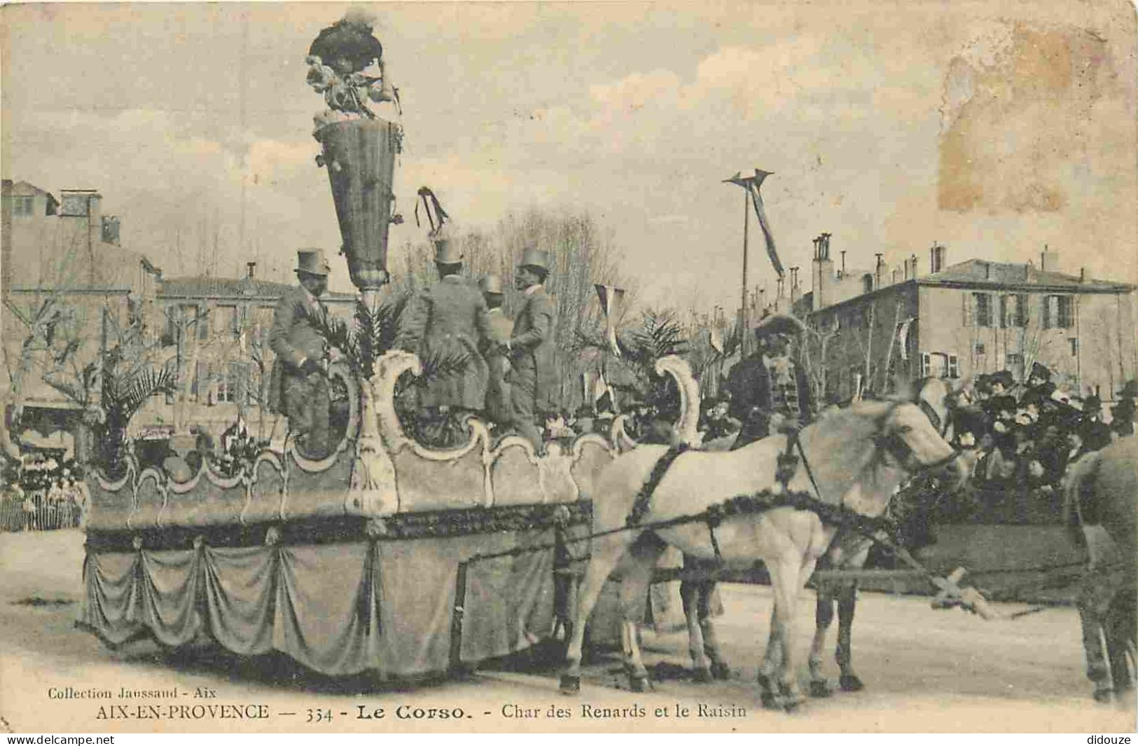 13 - Aix En Provence - Carnaval D'Aix - Le Corso - Char Des Renards Et Le Raisin - Animée - CPA - Voyagée En 1909 - Voir - Aix En Provence