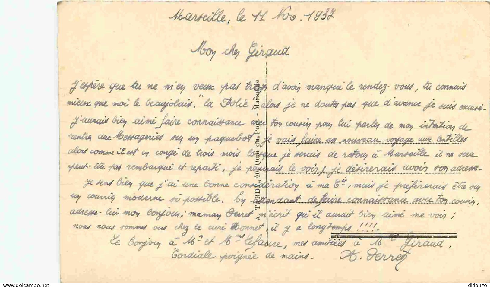 13 - Marseille - La Canebière - Correspondance - Animée - Automobiles - CPA - Etat Pli Visible - Voir Scans Recto-Verso - Canebière, Centro