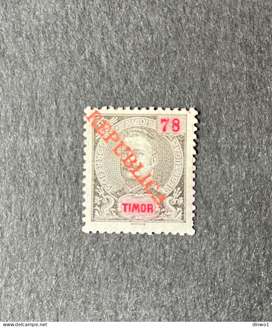 (T2) Timor - 1913 D. Carlos Local Republica 78 A - Af. 161 (No Gum) - Timor