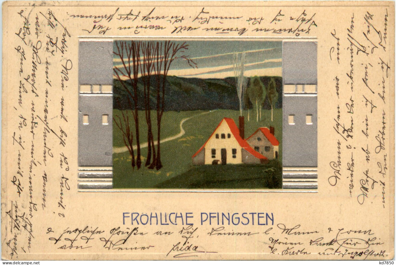 Pfingsten - Prägekarte - Pentecôte
