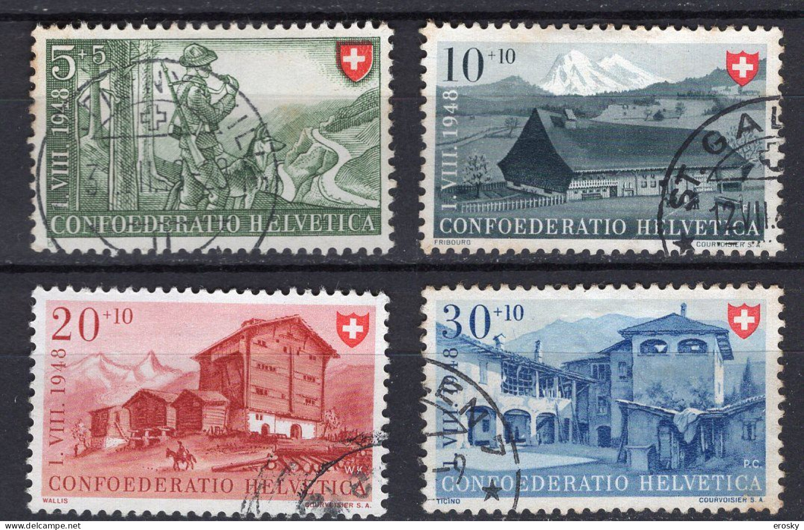 T3114 - SUISSE SWITZERLAND Yv N°457/60 Pro Patria Fete Nationale - Usados