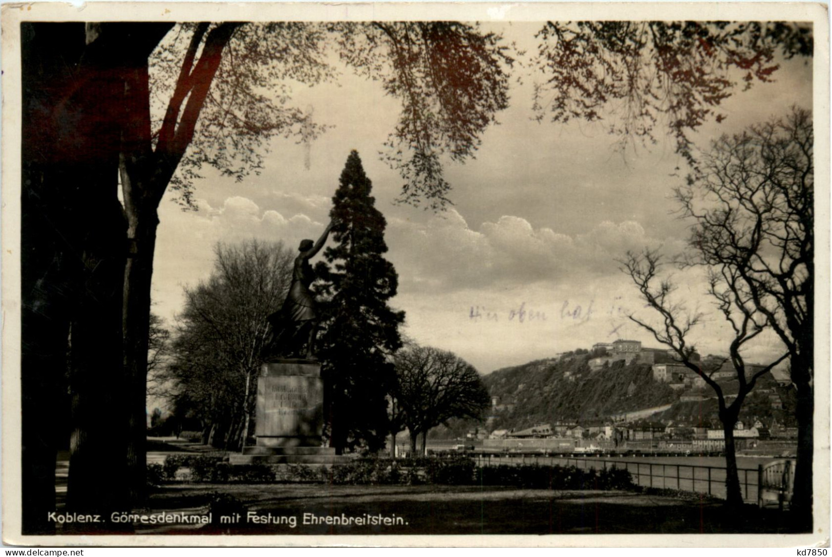 Koblenz, Görresdenkmal Mit Festung Ehrenbreitstein - Koblenz