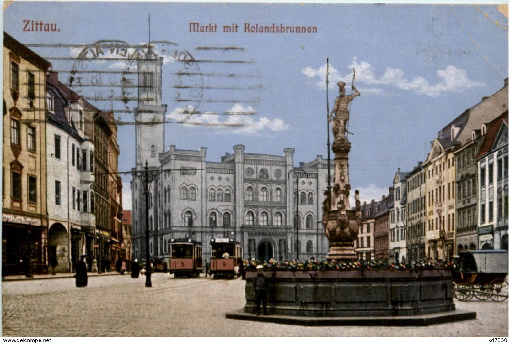 Zittau, Markt Mit Rolandsbrunnen - Zittau