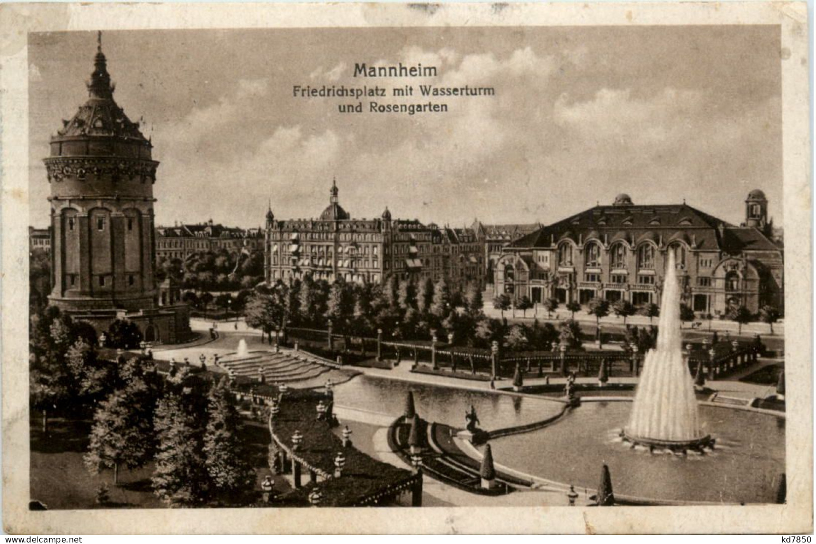 Mannheim, Friedrichsplatz Mit Wasserturm Und Rosengarten - Mannheim