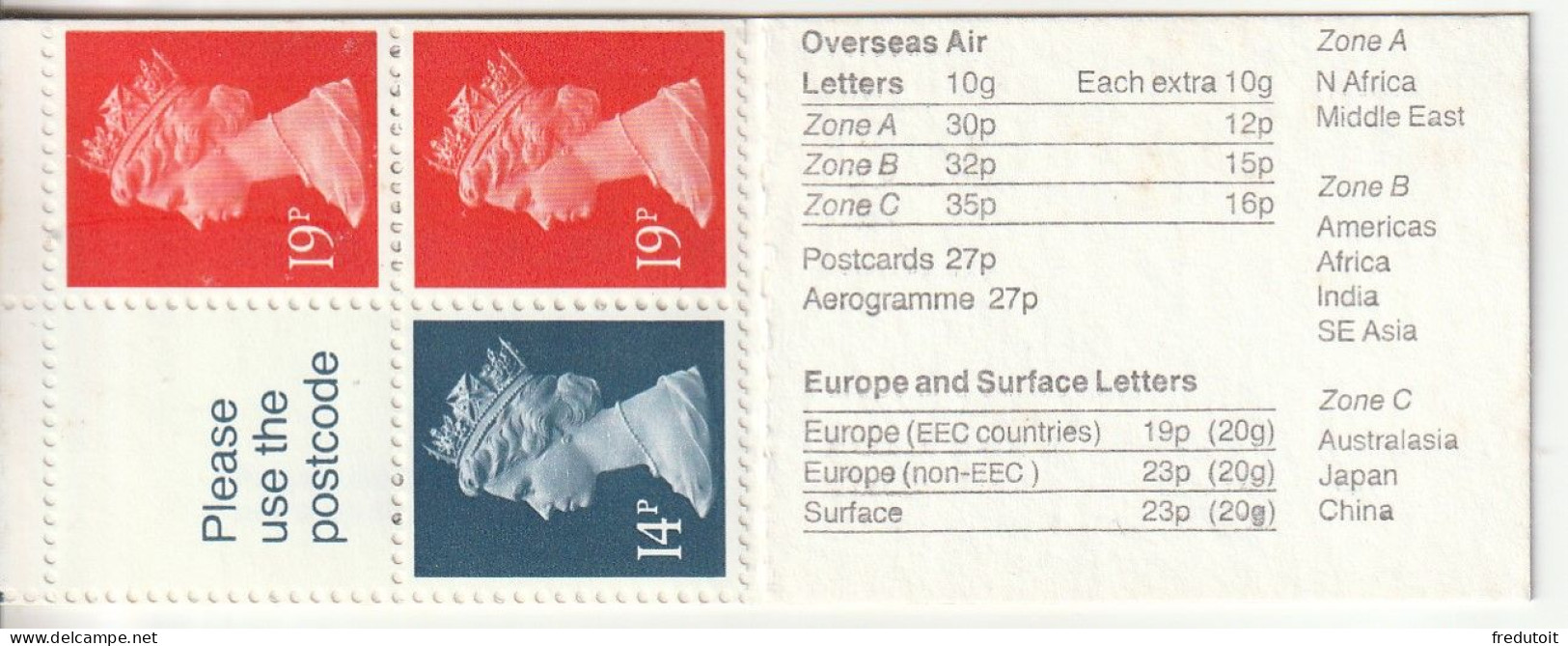 GRANDE BRETAGNE - CARNET - N°C1328a-1 ** (1988-89) - Carnets