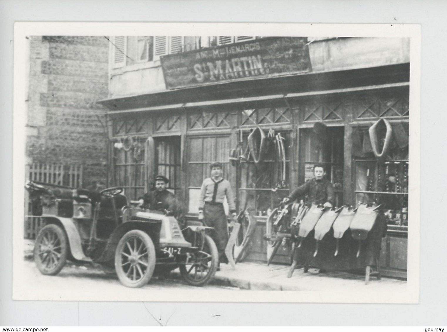 Sellerie Saint Martin - Lemarcis (sellier) Vitrine Magasin Vieille Voiture Ouvrier - Seine Maritime Pays De Caux ? - Kunsthandwerk