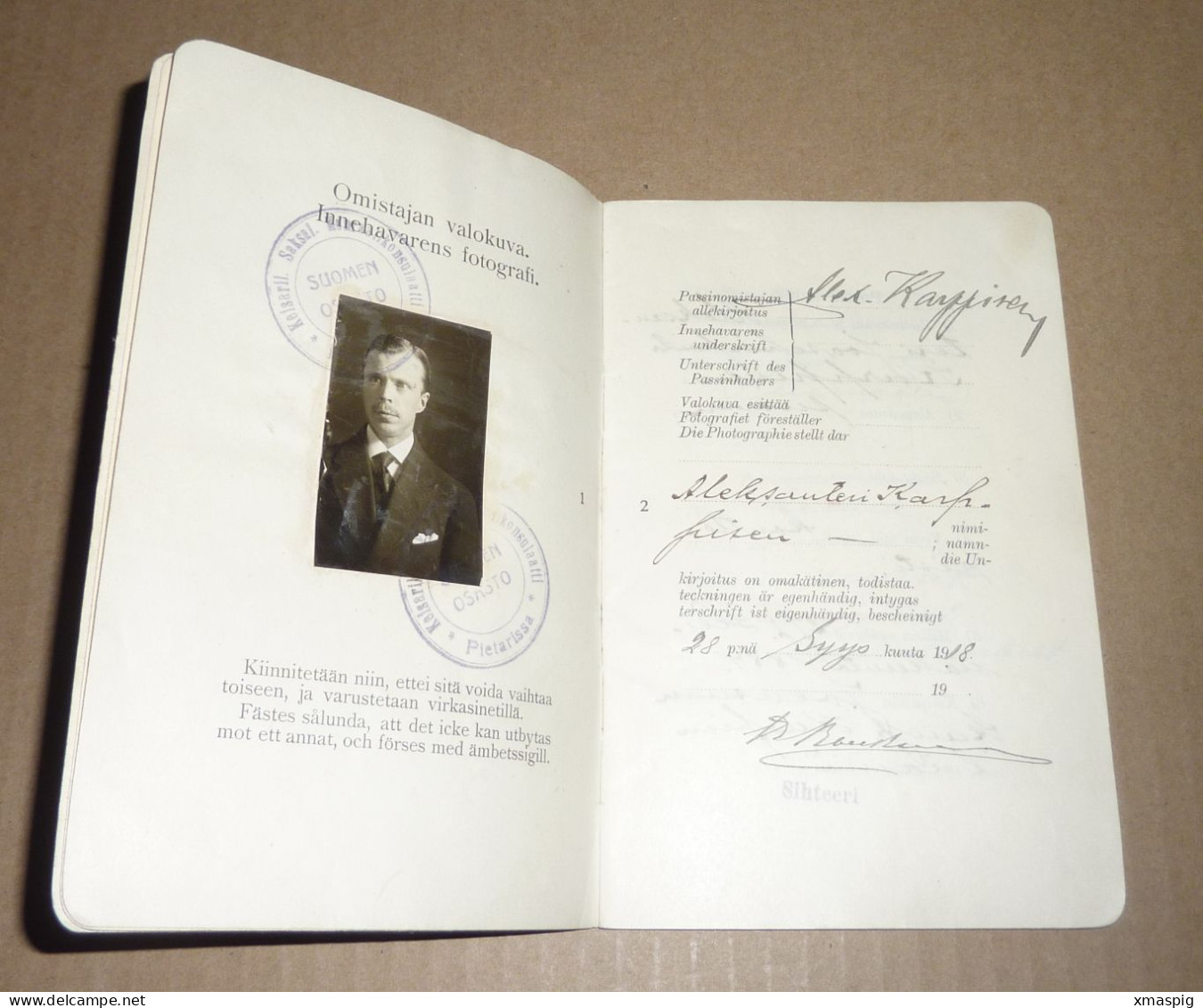 Early Finnland Consular Passport 1918 RRR! Reisepass Pasaporte Passeport - Documenti Storici