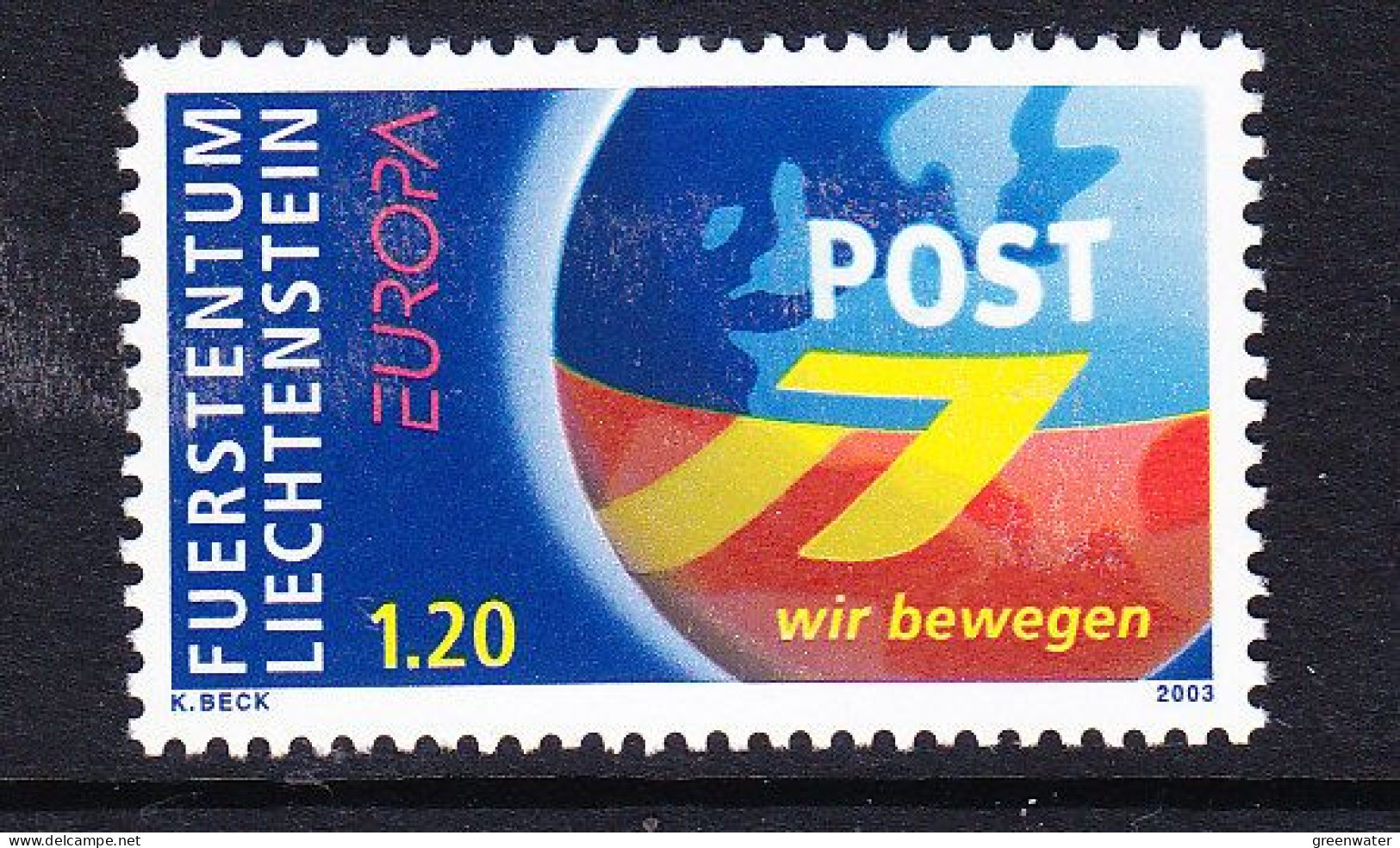 Europa Cept 2003 Liechtenstein 1v ** Mnh (59555b) - 2003