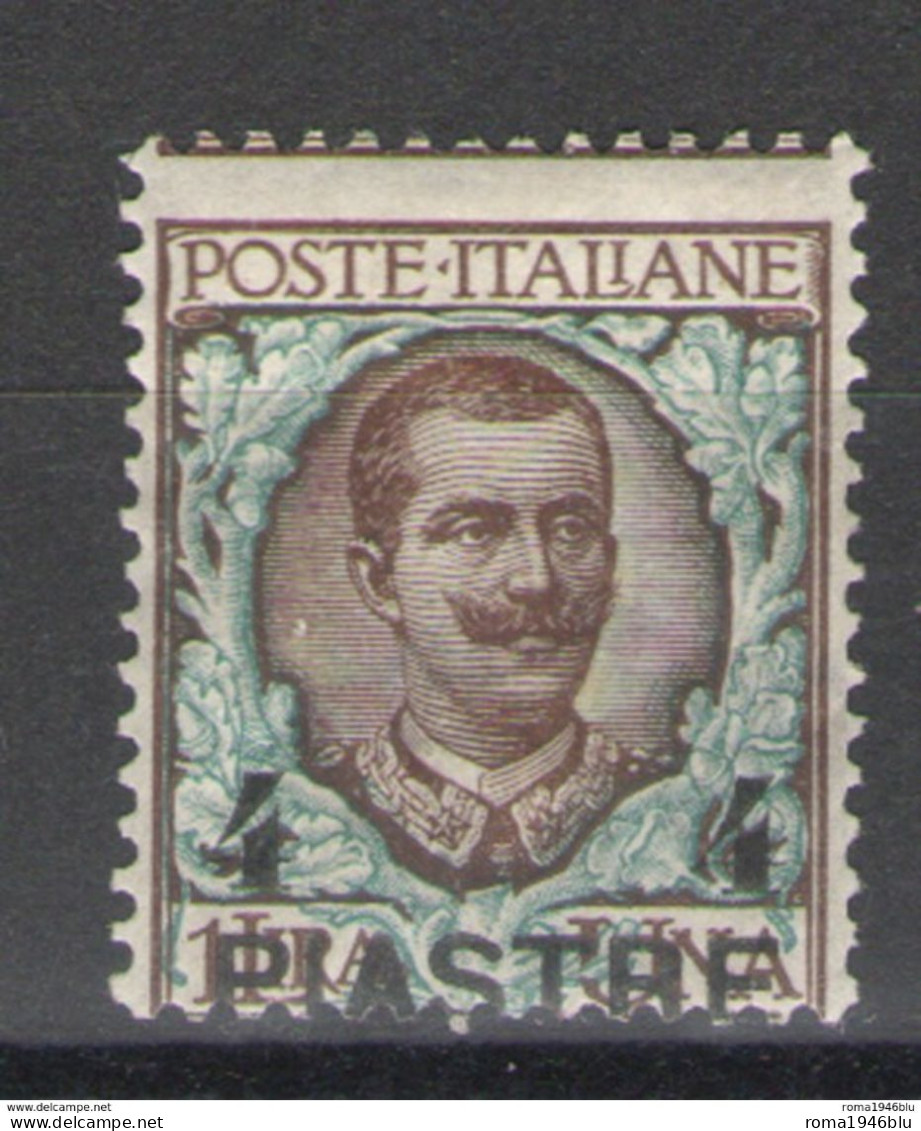 COSTANTINOPOLI 1908 4 PI. SU 4 L. SASSONE N. 16 GOMMA ORIGINALE FIRMATO - Europa- Und Asienämter