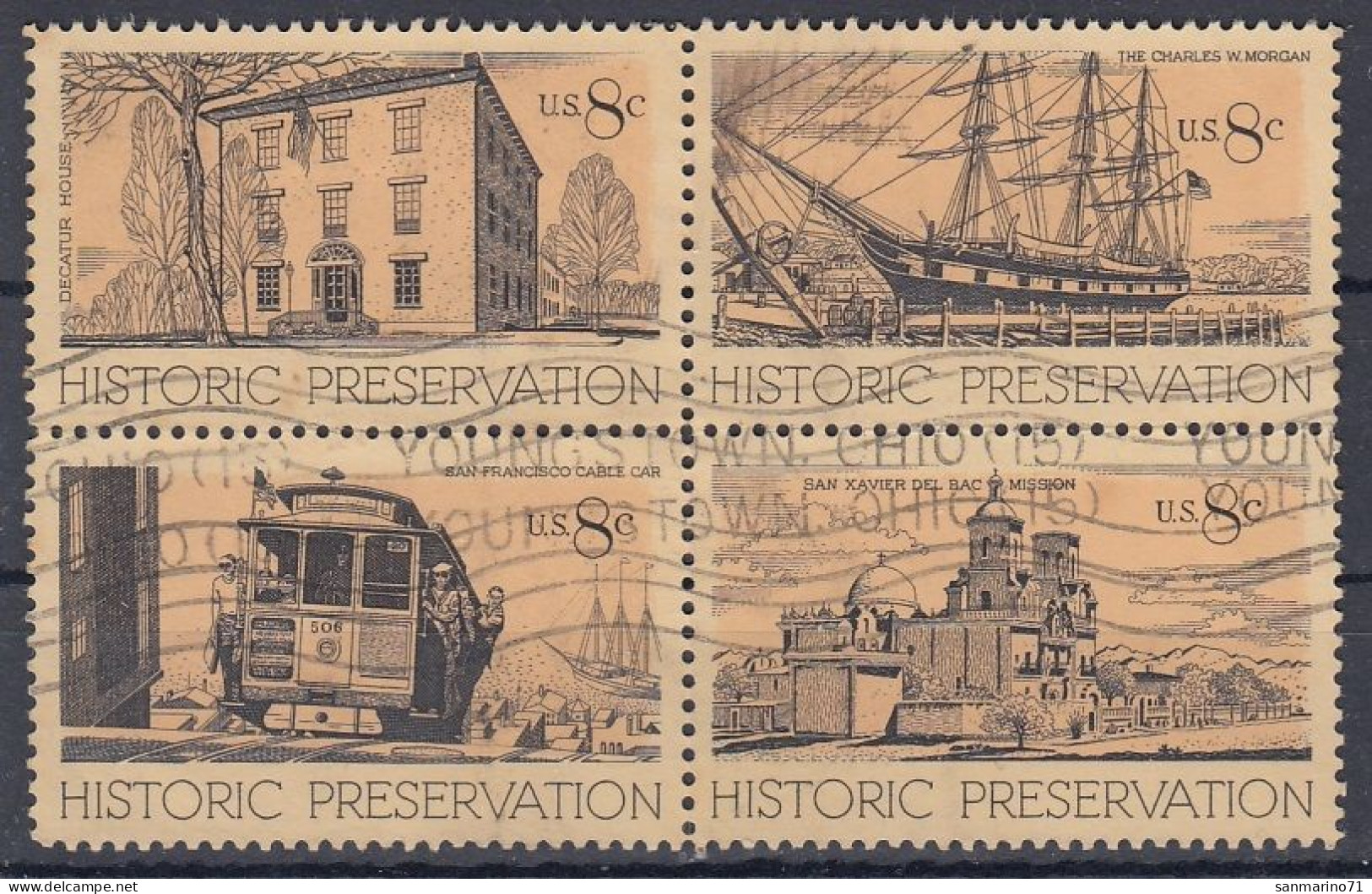UNITED STATES 1052-1055,used,hinged - Used Stamps
