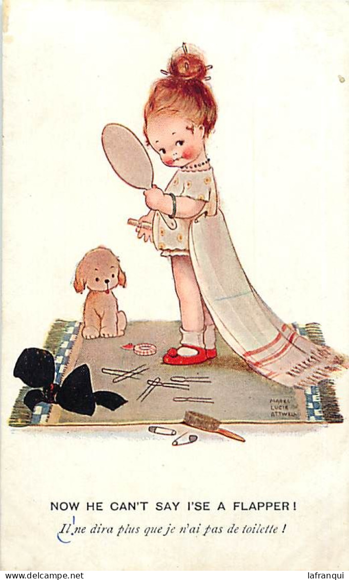 Themes Div-ref VV634-illustrateurs -illustrateur Attwell M L - Enfants --fillette -la Toilette - - Attwell, M. L.