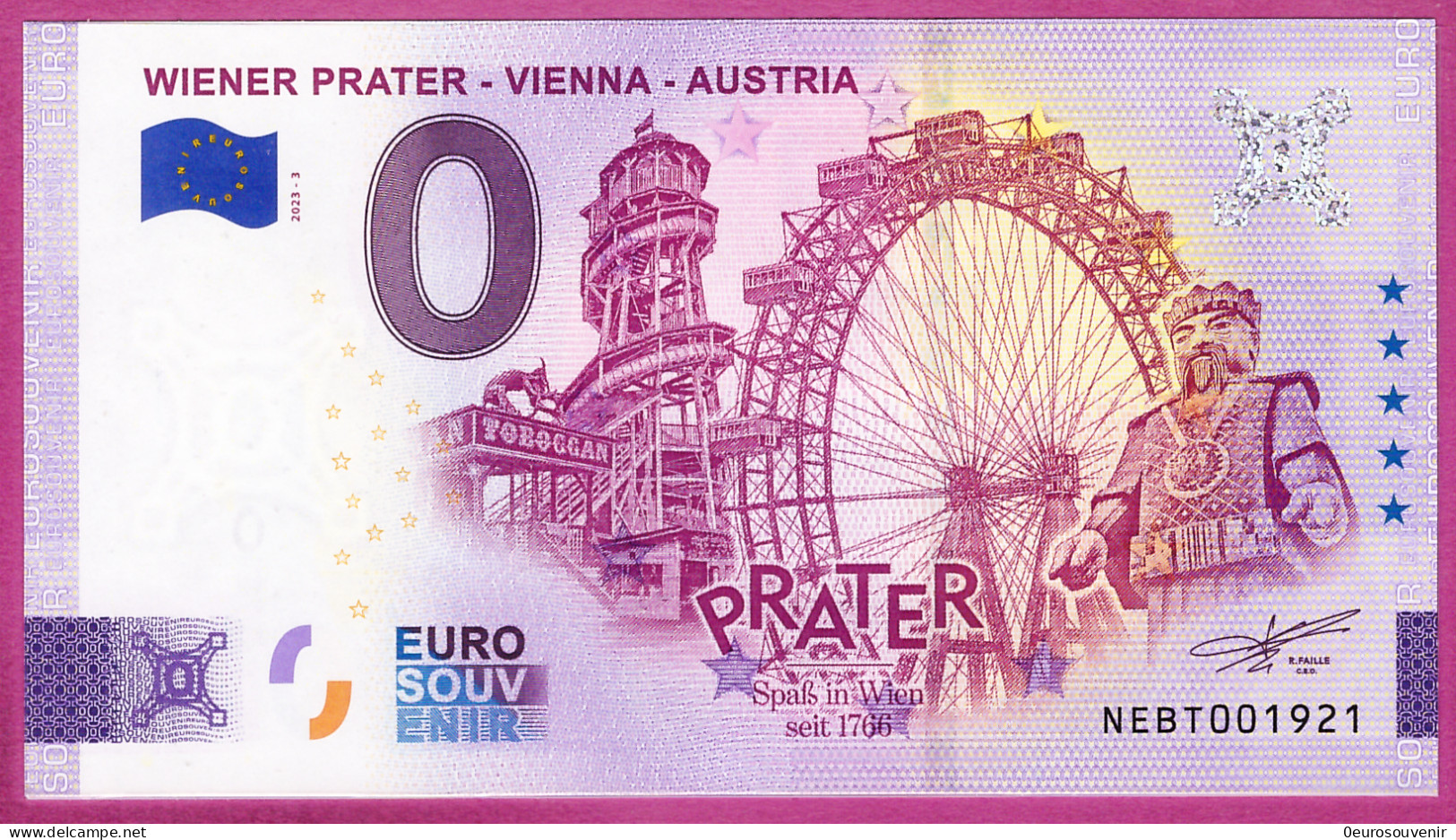 0-Euro NEBT 2023-3 WIENER PRATER - VIENNA - AUSTRIA - Essais Privés / Non-officiels