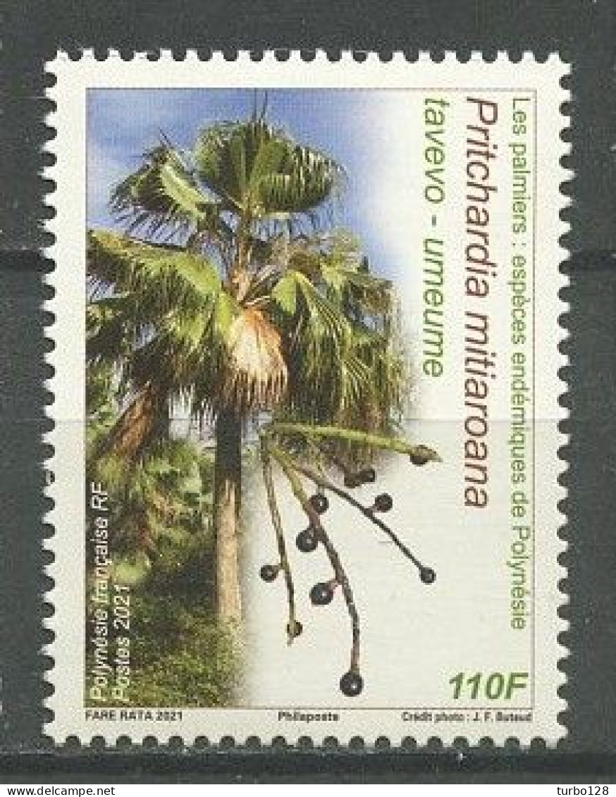 POLYNESIE 2021 N° 1263 ** Neuf MNH Superbe Flore Arbres Trees Palmiers Pritchardia Mitiaroana - Nuevos