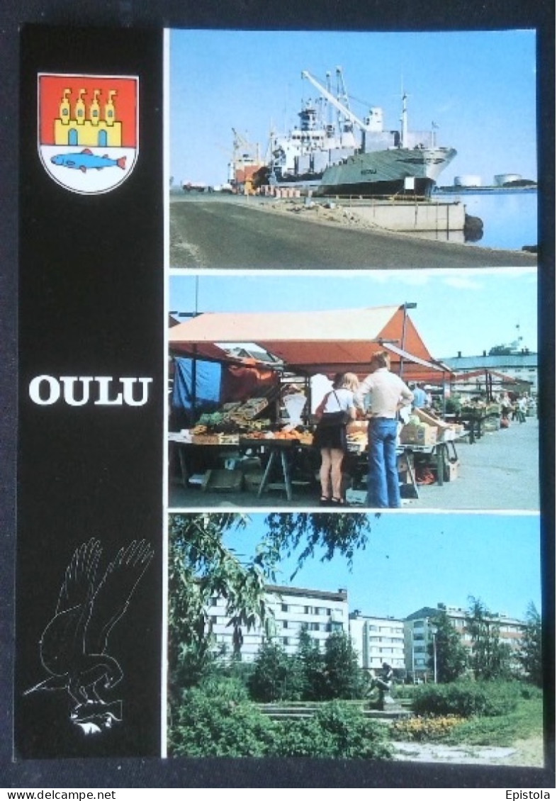 ►Oritkari   FINLAND   Port D'Oulu  (Navire De Commerce "M/S Aqiteli Ou Adeteli ) En Multivues - Comercio