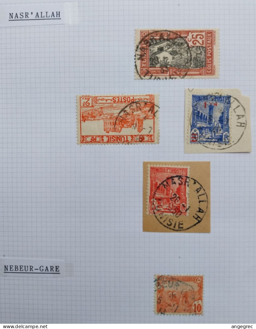 Tunisie Lot Timbre Oblitération Choisies Nesr'Allah, Nebeur Gare Dont Fragment  à Voir - Used Stamps