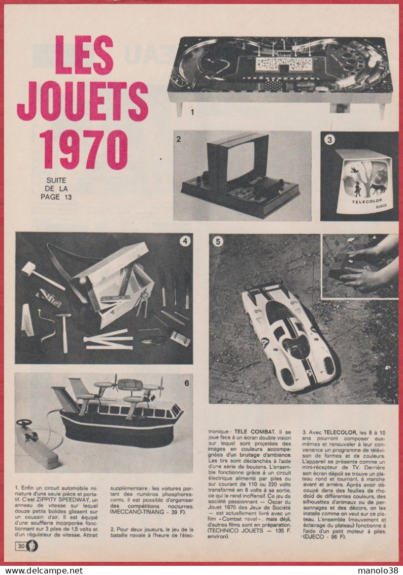 Les Jouets De 1970. Ordinateur JR01, 2000, Laboratoire De Chimie., Projecteur, Casque D'astronaute, Meccano ... 1970. - Historische Documenten