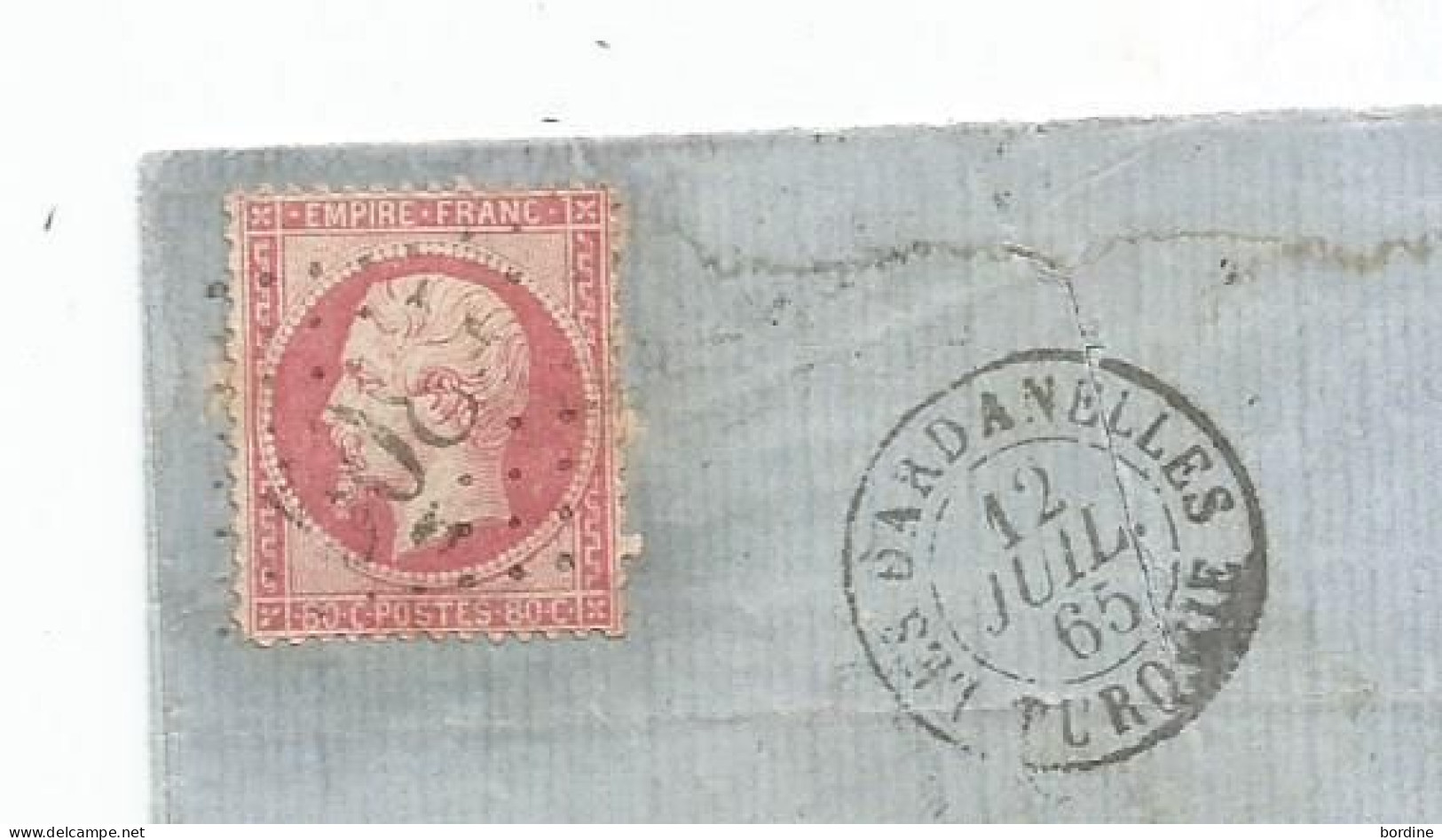 BFE TURQUIE - LES DARDANELLES GC.5084/ N°24+Càd T.15+"PD" Noir - 1865 - 1862 Napoleon III