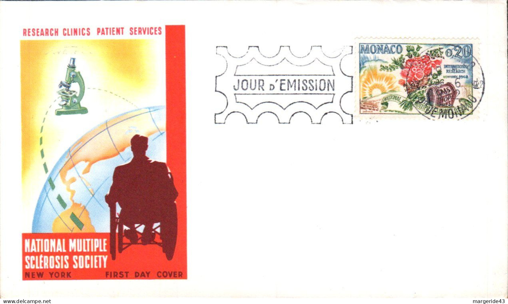 MONACO FDC 1962 LUTTE SCLEROSE - Ziekte