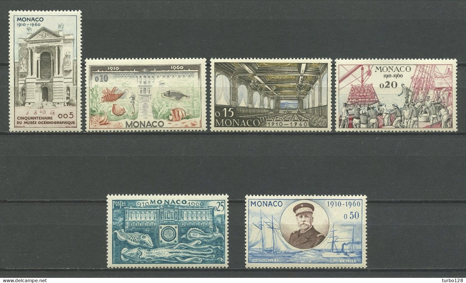 MONACO 1960 N° 526/531 ** Neufs MNH Superbes C 11 € Musée Océanographique Bateaux Navire Scientifique Hirondelle Ier - Unused Stamps