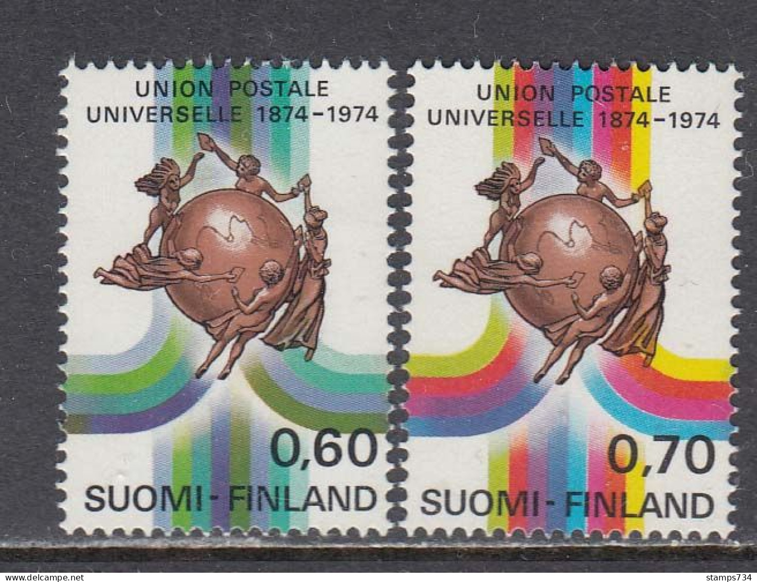 Finland 1974 - 100 Jahre UPU, Mi-Nr. 756/57, MNH** - Unused Stamps