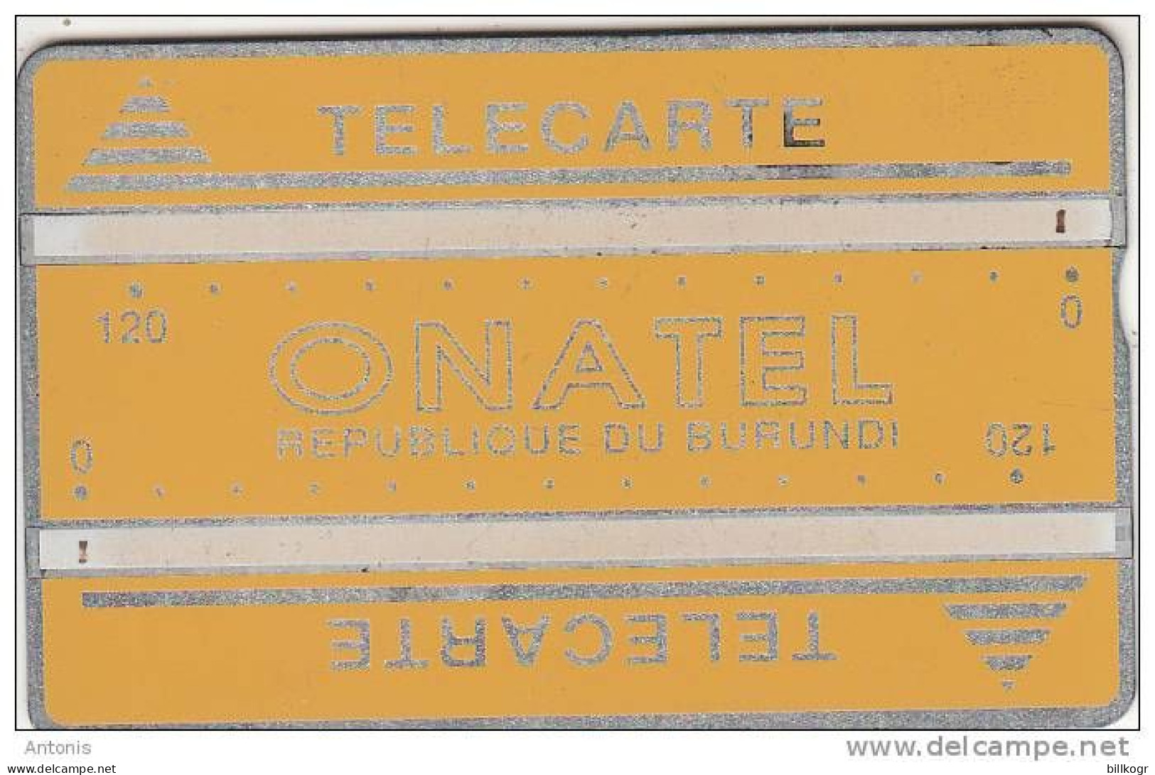 BURUNDI - Onatel Logo(yellow 240 Units), CN : 001B, Tirage 14000, Used - Burundi