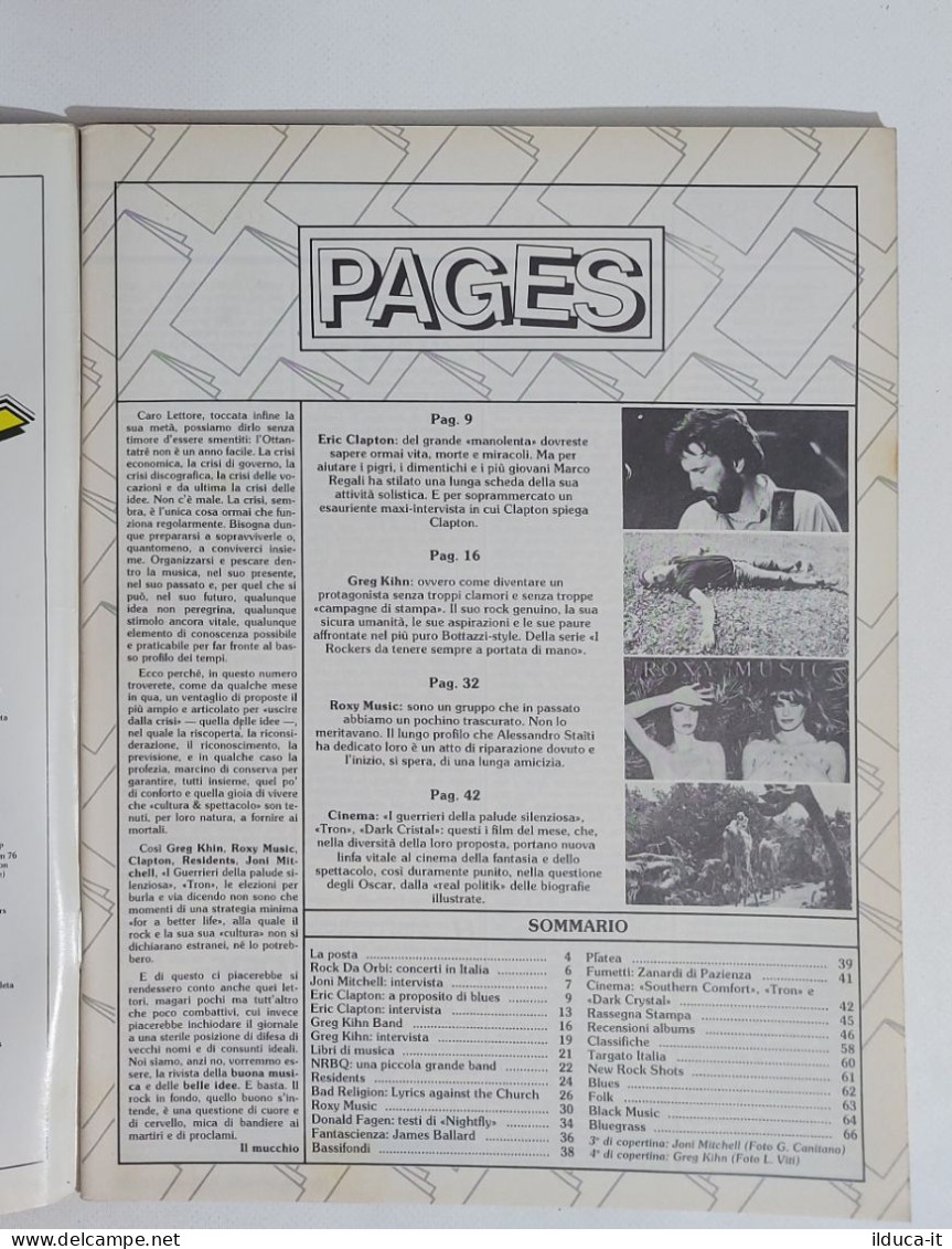 58900 MUCCHIO SELVAGGIO 1983 N. 65 - Eric Clapton / Joni Nitchell / Roxy Music - Música