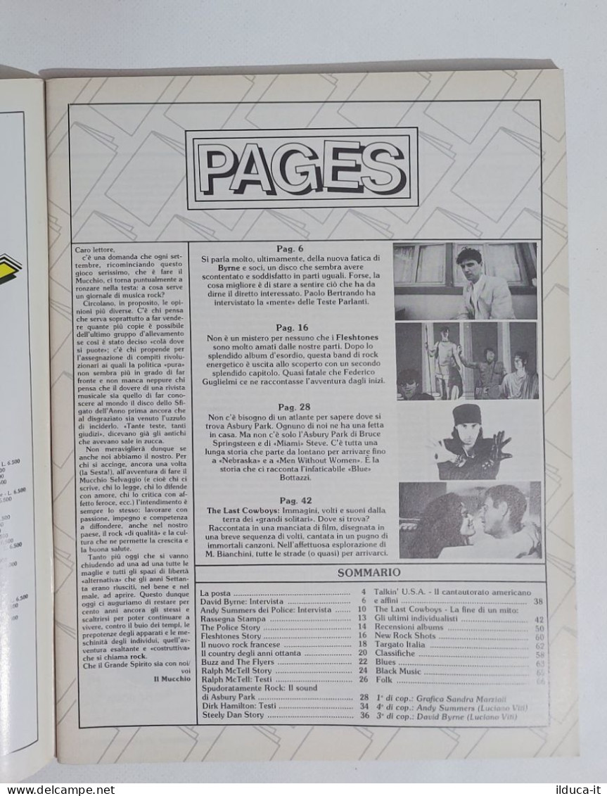 58904 MUCCHIO SELVAGGIO 1983 N. 68 - David Byrne / Fleshtones / Police - Música