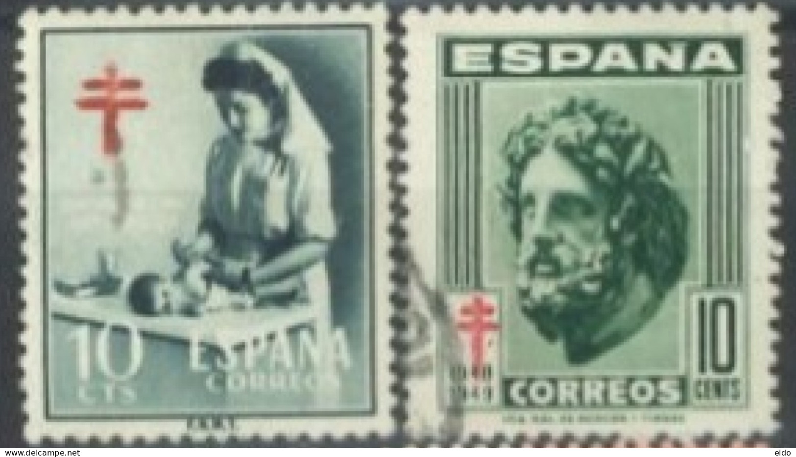SPAIN, 1948/51, CHILDREN AT SEASHORE STAMPS SET OF 2, RA26,& RA35, USED. - Used Stamps