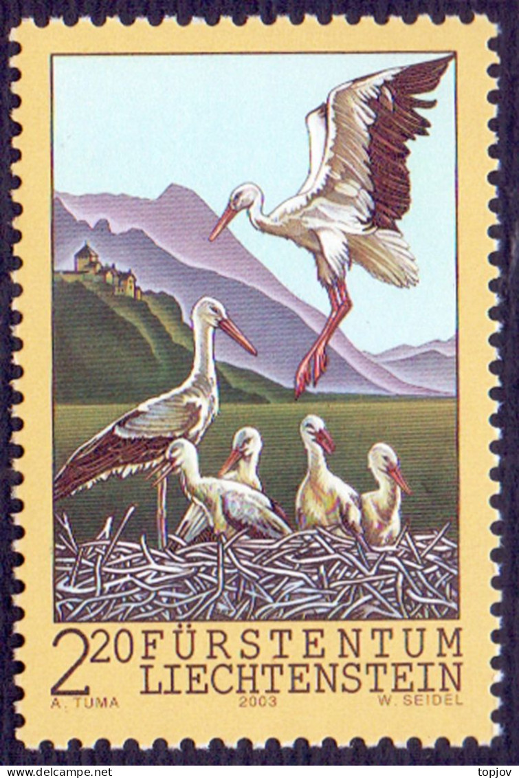 LIECHTENSTEIN - BIRDS  CRANES - **MNH - 2003 - Cranes And Other Gruiformes