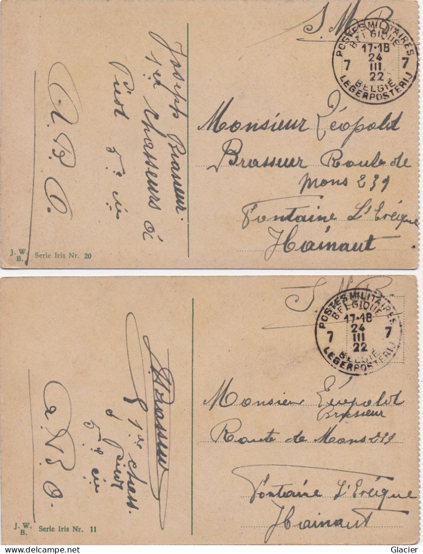 Postes Militaires Belgique - 1922 - Belgie Legerposterij N° 7 - Service Militaire Belge -  Berlin Naar Fontaine L'Eveque - Cartas & Documentos